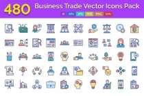 480 Business Trade Vector Icons Pack Screenshot 1